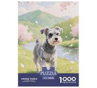 Miniature Schnauzer 1000 Piece Pet Paper Jigsaw Puzzle 100% Recycled Cardboard Beautiful Decoration for Adults And Kids 38x26cm/1000pcs