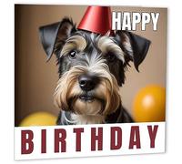 Miniature Schnauzer Birthday Card 147 x 147mm