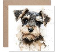 Miniature Schnauzer Birthday Card for Men Women - Dog Breeds - Happy Birthday Card for Nanny Sister Auntie Daughter, 145mm Bday Greeting Cards