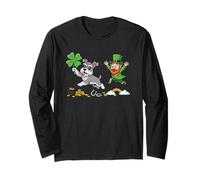 Miniature Schnauzer Clover St Patricks Day Womens Mens Kids Long Sleeve T-Shirt