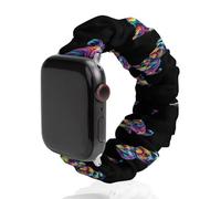 Miniature Schnauzer Colorful Dog Scrunchie Watch Bands Soft Elastic Replacement Wristband Compatible with Apple Watch 38mm/40mm