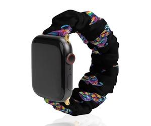Miniature Schnauzer Colorful Dog Scrunchie Watch Bands Soft Elastic Replacement Wristband Compatible with Apple Watch 38mm/40mm