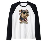 Miniature Schnauzer Dog American Flag 1776-2026 Anniversary Raglan Baseball Tee