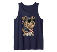 Miniature Schnauzer Dog American Flag 1776-2026 Anniversary Tank Top