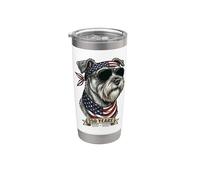 Miniature Schnauzer Dog American Flag 1776-2026 Stainless Steel Insulated Tumbler