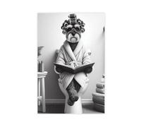 Miniature Schnauzer Dog Bathroom Art (2) Canvas Poster Bedroom Decor Landscape Office Room Decor Gift 20x30inch(50x75cm)