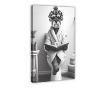 Miniature Schnauzer Dog Bathroom Art (2) Canvas Poster Bedroom Decor Landscape Office Room Decor Gift 20x30inch(50x75cm)
