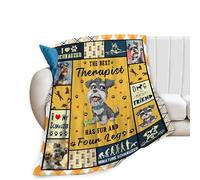 Miniature Schnauzer Dog Blanket Schnauzer Decor Throw Blanket Super Warm Soft Plush Lightweight Fleece Flannel Blanket Gifts for Dog Lovers Girls Women Boys Kids for Winter Couch Bedding 40"X50"