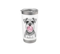 Miniature Schnauzer Dog Blowing Bubblegum Stainless Steel Insulated Tumbler