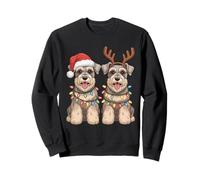 Miniature Schnauzer Dog Christmas Santa Hat Reindeer Lights Sweatshirt