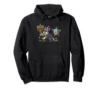 Miniature Schnauzer Dog Dreidel Menorah Hanukkah Womens Mens Pullover Hoodie