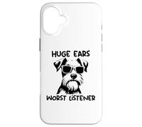 Miniature Schnauzer Dog huge ears worst listener Case for iPhone 16 Plus
