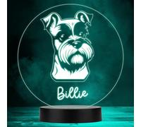 Miniature Schnauzer Dog Pet Multicolour Personalised Gift LED Lamp Night Light | Personalised Gift For Home, Lamp Room Décor | Kids & Adults Night Lights With Name | Personalised Gift For Bedroom |