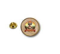 Miniature Schnauzer Dog Round Badge Pins