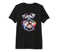 Miniature Schnauzer Dog Watercolor Artwork Premium T-Shirt