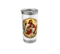 Miniature Schnauzer He is Risen Easter Resurrection Cross Stainless Steel Insulated Tumbler