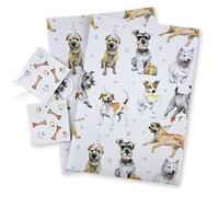 Miniature Schnauzer, Jack Russell ans and Terrier Dog Recycled and Recyclable gift wrapping and tags - 2 Quality sheets and 2 strung tags - Birthdays - Christmas - Mother's and Father's Day