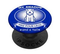 Miniature Schnauzer My Dog is My Shadow Funny Pet Dog Lover PopSockets Adhesive PopGrip