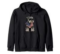 Miniature Schnauzer Patriotic USA Dog Lover Zip Hoodie