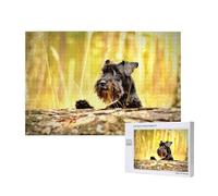 Miniature Schnauzer Pets Black Dogs,1000 Pieces Wooden Jigsaw Family Game Jigsaw Puzzles for Adults Teens Home Decor