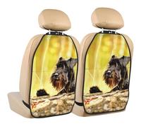 Miniature Schnauzer Pets Black Dogs,2 Pack Car Seat Kick Mats Back Seat Protector Durable Back Seat Organiser