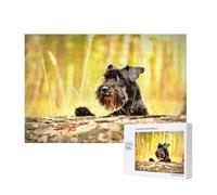 Miniature Schnauzer Pets Black Dogs,300 Pieces Wooden Jigsaw Family Game Jigsaw Puzzles for Adults Teens Home Decor