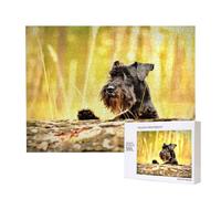 Miniature Schnauzer Pets Black Dogs,500 Pieces Wooden Jigsaw Family Game Jigsaw Puzzles for Adults Teens Home Decor