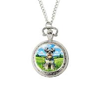 Miniature Schnauzer Pocket Watch • Dog Lover Gift for Birthday or Christmas • Unique Artwork Accessory for Men or Women • Present for Pet Owner • Schnauzer Keepsake Presented in Gift Box
