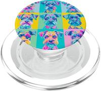 Miniature Schnauzer Pop Art Colorful Dog Portrait Grid PopSockets PopGrip for MagSafe