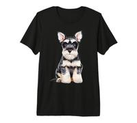 Miniature Schnauzer Puppy Sketch Drawing Art Dog Lover Premium T-Shirt
