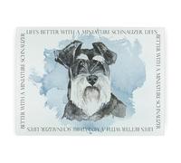 Miniature Schnauzer Rectangular Glass Worktop Protector - Life's Better with a Dog Gift - Large Textured Kitchen Chopping/Cutting Board Worktop Saver with Non-Slip Feet 39cm x 28.5cm (15" x 11")