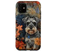 Miniature Schnauzer Salt Pepper Floral Dog Art Case for iPhone 11