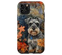 Miniature Schnauzer Salt Pepper Floral Dog Art Case for iPhone 11 Pro