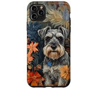 Miniature Schnauzer Salt Pepper Floral Dog Art Case for iPhone 11 Pro Max
