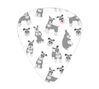 Miniature Schnauzer Seamless Pattern,12 Pcs Guitar Pick,3 Different Thickness Plectrums for Acoustic Guitar Bass Ukulele (0.46mm 0.96mm 0.71mm)