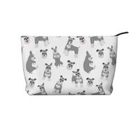 Miniature Schnauzer Seamless Pattern, Cosmetic Bag Corduroy Makeup Bag Portable Travel Toiletry Bag