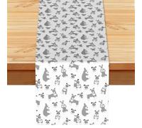 Miniature Schnauzer Seamless Pattern, Table Runner, Imitation Linen Table Runner For Home Party Dining Room 33x183 cm