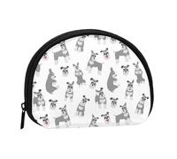 Miniature Schnauzer Seamless PatternSmall Makeup Sanitary Napkin Storage Bag,Women's Cosmetic Coin Purse