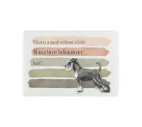 Miniature Schnauzer Small Glass Worktop Saver - Dogs Themed Humourous Gifts - Smooth Kitchen Chopping/Cutting Board Worktop Protector with Non-Slip Feet 28.5cm x 20cm (11" x 8")