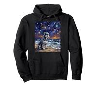 Miniature Schnauzer Starry Night at the Beach Artwork Pullover Hoodie