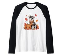 Miniature Schnauzers Lover Pumpkin Fall Autumn Thanksgiving Raglan Baseball Tee