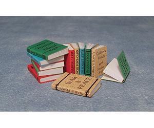 Miniature Set Of 12 Dolls House Books With Printed Covers 1/12th Scale