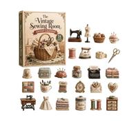 Miniature Sewing Room Advent Calendar with Accessories and Christmas | Book calendar with small sewing utensils and miniature furniture, which captures textile handmade as a festive collection