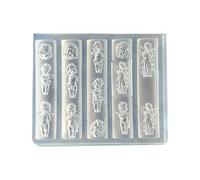 Miniature Silicone Nails Stamp Mold with Detailed Heavenly Angel Motifs for Handmade Nails Art Creations Angel Silicone Nail Mold