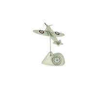 Miniature Silver Techno Flying Spitfire Novelty Desktop Collectors Clock 0487