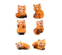 Miniature Small Figurines 1 Inch Cartoon Mini Red Panda Figures Set Cute Resin Animal Cake Toppers Easy to Use