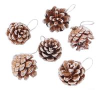 Miniature Snowy Pine Cone Christmas Tree for Desktop or Shelf Use, DIY Assembly Plastic Tree for Seasonal Decorative Purposes (White Small)