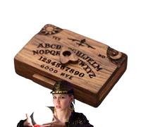 Miniature Spirit Board with Drawer, Tiny Ouija Board, Wooden Talking Spirit Board with Planchette, Holy Spirit Board, Ouija Board Game, Halloween Decorations Wooden Ouija Board Miniature Model