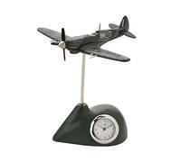 Miniature Spitfire Clock Airplane Model Air Force Aircraft Desk 9cm Men Gift New