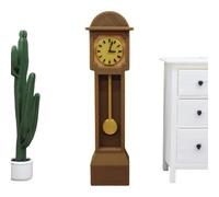 Miniature Standing Clock, Victorian Miniature 1:12 Scale, Doll House Grandfather Clock, Small Standing Clocks Miniatures Decor With Classic Detailing, Victorian Realistic Furniture For Desktop Cabinet